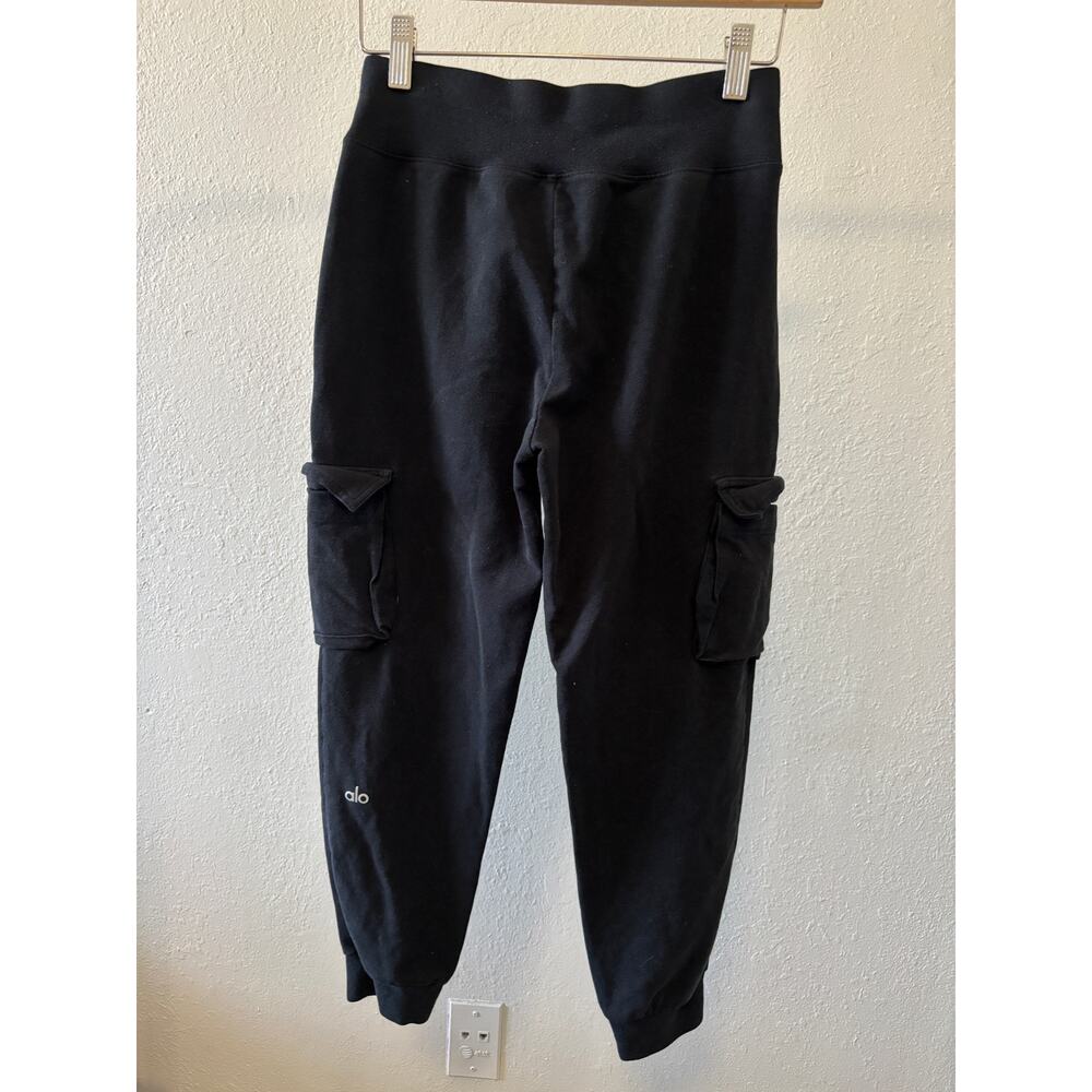 ALO Yoga Cropped Joggers Pants Womens Size XS Cotton / Modal Black - Picture 4 of 5